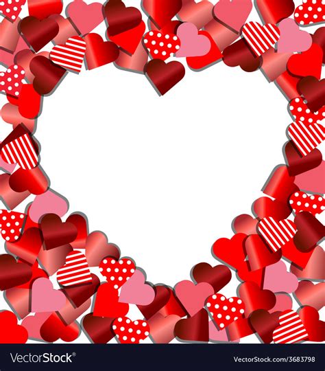 Heart Frame From Red Paper For Valentine Card Vector Image