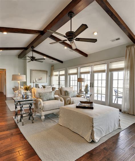 Wood beam ceilings living room traditional with custom. How to Use Ceiling Fans Effectively?. | Era's Network