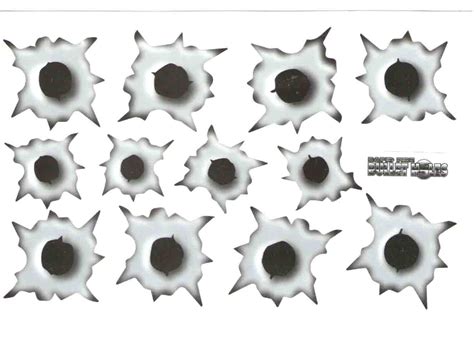 1 Sheet Fake Bullet Hole Decals Sticker Die Cut By Easymarket