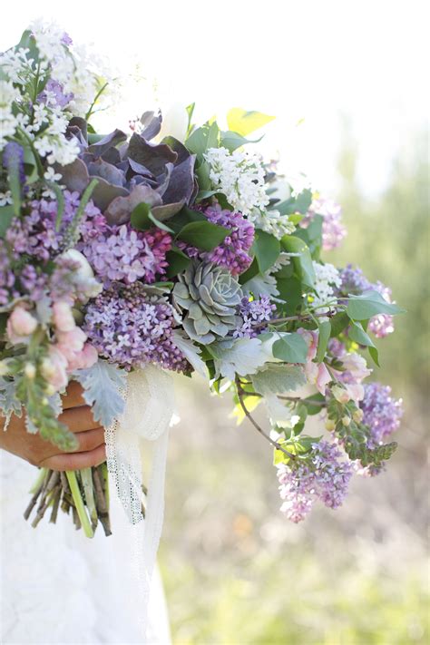 Fresh And Fragrant Lilac Wedding Bouquets Herb Wedding Lavender