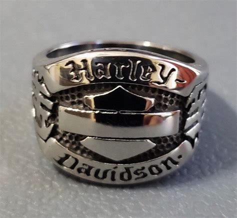 Harley Davidson Biker Ring 316l Stainless Steel 24 Hour Etsy