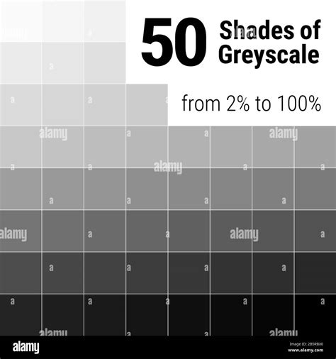 Greyscale palette. 50 shades of grey. Grey colors palette. Color shade ...
