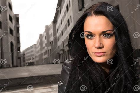 A Beautiful Black Haired Young Girl Stock Image Image Of Face Black