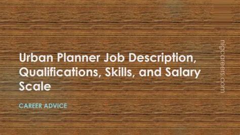 Urban Planner Job Description Skills And Salary Nigcareers