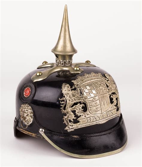 Looki g for a badge for my artillery pickelhaube does anyone know of any for sale at a reasonable price, thanks in advance mike. Lot - BAVARIAN POLICE PICKELHAUBE HELMET