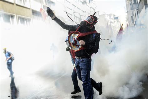 May Day In Turkey Riot Police Fire Tear Gas Near Taksim Square In
