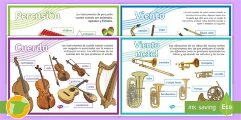 Free Pósters Las Familias De Instrumentos Educación Musical