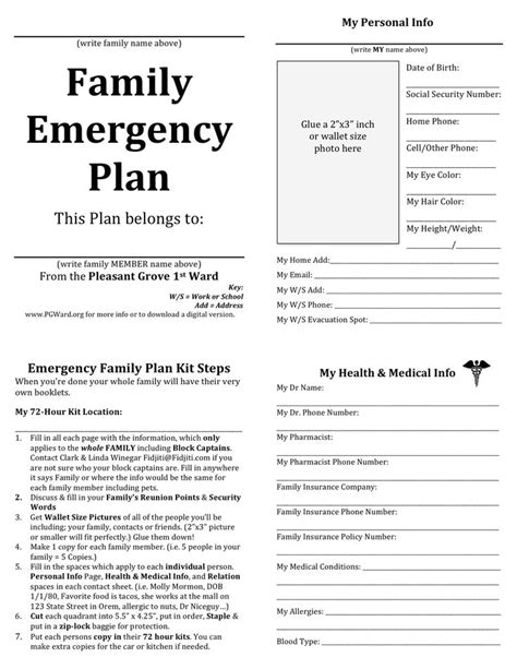 Printable Daycare Emergency Preparedness Plan Template