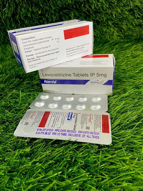 Alerzip Levocetirizine 5 Mg Tablet Packaging Type Box Packaging Size