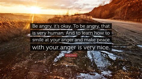 Nhat Hanh Quote “be Angry Its Okay To Be Angry That Is Very Human