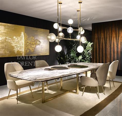 Luxury dining table set dining table with 6 chairs wooden dining furniture gold color furniture. MARBLE DINING TABLE - ARCHITECTURAL DESIGNER Large marble ...