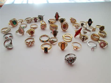 Large Lot Vintage Avon Jewelry Costume Rings By Suburbantreasure