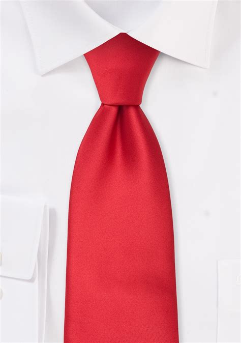 Extra Long Tie In Solid Red Bows N