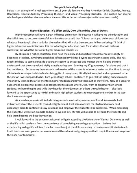 Basically, you can dedicate your thesis to anyone. FREE 9+ Scholarship Essay Examples in PDF | Examples