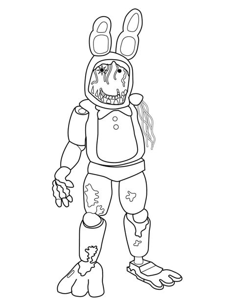 Withered Bonnie Fnaf Coloring Page Free Printable Coloring Pages For Kids