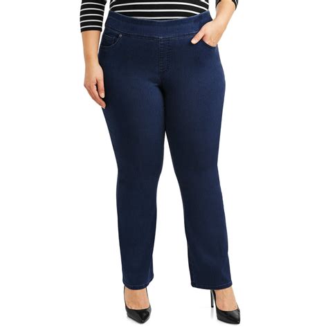 Terra And Sky Terra And Sky Womens Plus Size Bootcut Pull On Jean With Tummy Control Available In