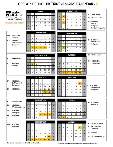 Oregon School District Calendar Holidays 2022 2023 School Calendar Info