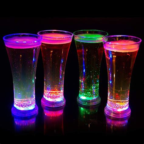 Amazonsmile Liquid Activated Multicolor Led Pilsner Glasses ~ Fun Light Up Beer Glasses 13 Oz