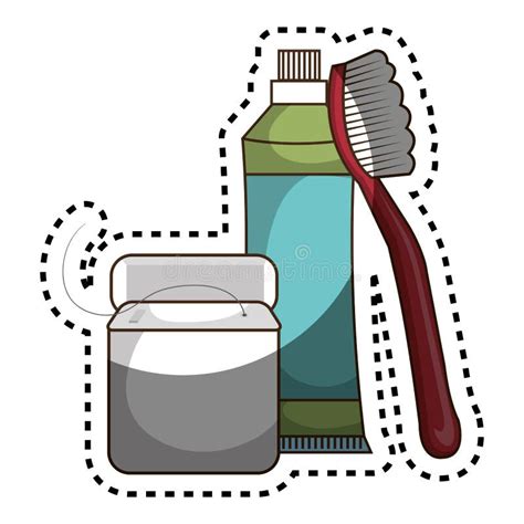 Toothbrush And Toothpaste Isolated Icon Stock Illustration Illustration Of Graphic Background