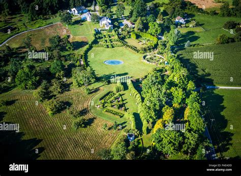 Aerial View Of Ladew Gardens In Harford County Maryland Stock Photo