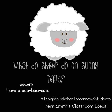 Tonights Joke For Tomorrows Students What Do Sheep Do On Sunny Days