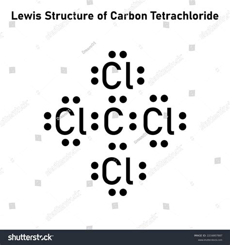 Lewis Dot Structure Carbon Tetrachloride Ccl4 Stock Vector Royalty