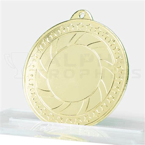 Generic 25mm Centre Wreath Medal 1046 50mm Gold Alpha Trophies