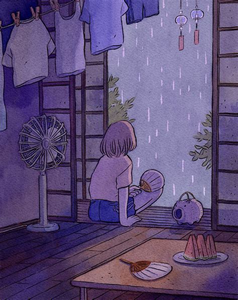 Heikala Comitia128 ら 61b On Twitter Summer Rain ☔️ Anime Scenery Wallpaper Cartoon