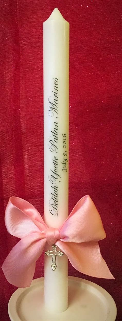 Personalized Baptismal Candles 10 Inches Etsy Baptism Candle