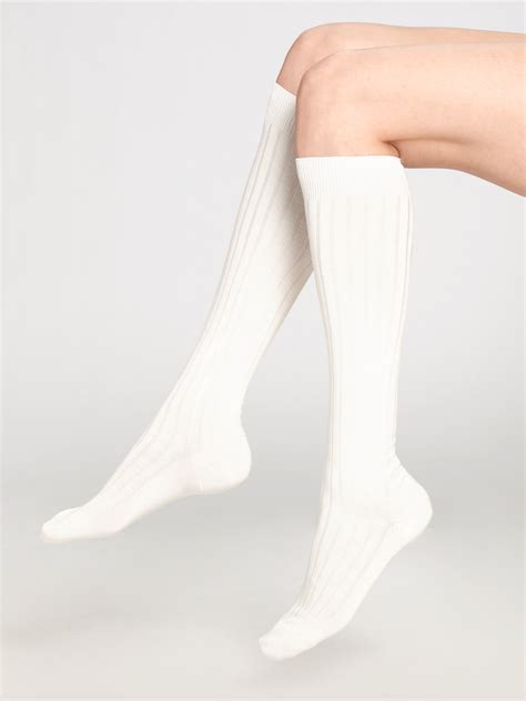 Falke Ribbed Knee High Socks In Black White Lyst