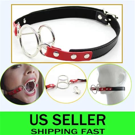 Double Ring Open Mouth Gag Lockable Straps Oral Fixation Restraints Bdsm Bondage 9 99 Picclick