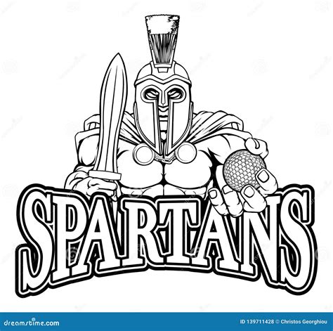 Spartan Trojan Golf Sports Mascot Ilustração Do Vetor Ilustração De