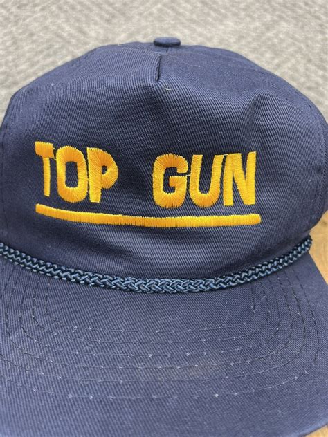 Vintage Top Gun Hat Maverick Snap Back Navy Blue Gem