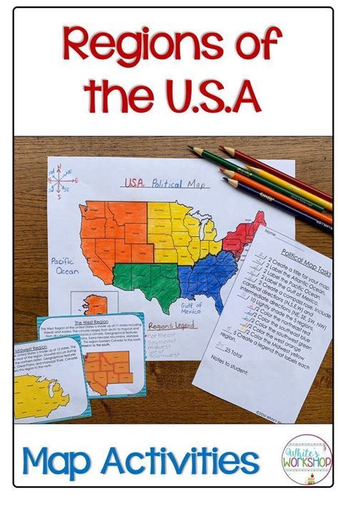 Regions Of The United States Map Activities Map Activities 2nd Grade