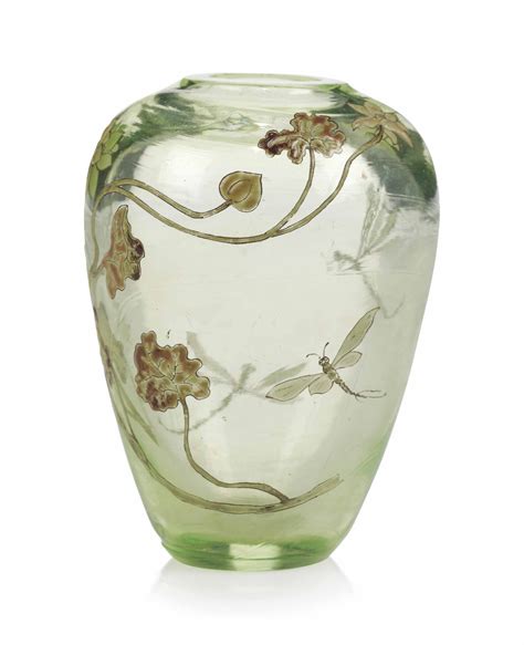 An Emile Galle 1846 1904 Enamelled Glass Vase Circa 1900 Christie S