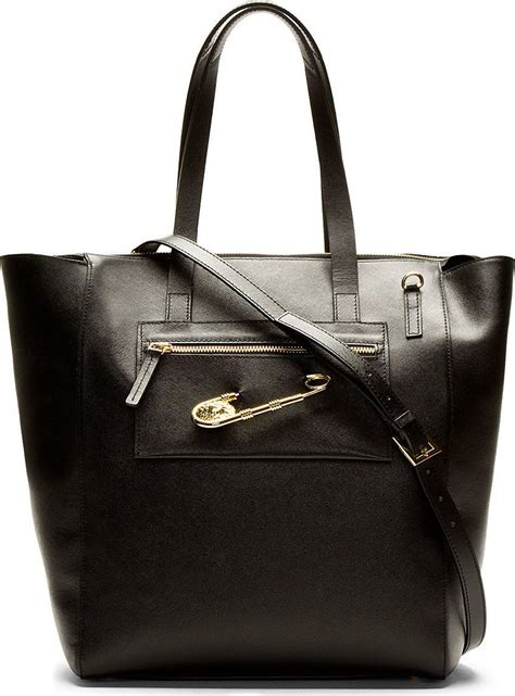 Versus Black Safety Pin Tote Bag Bags Tote Bag Bag Accessories