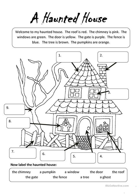 A Haunted House Halloween Worksheets Halloween Worksheets Free
