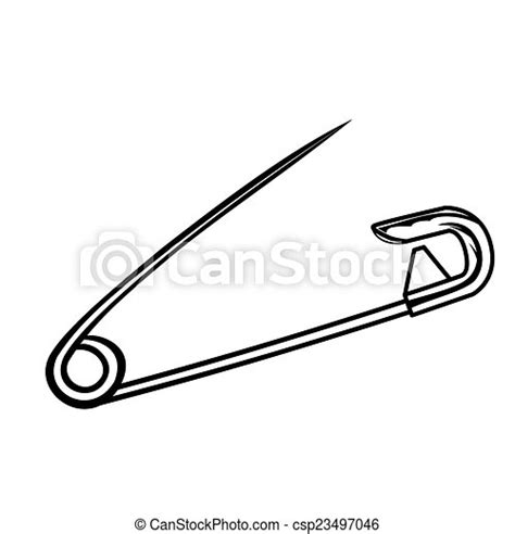 Vector Illustration Safety Pin On A White Background Canstock