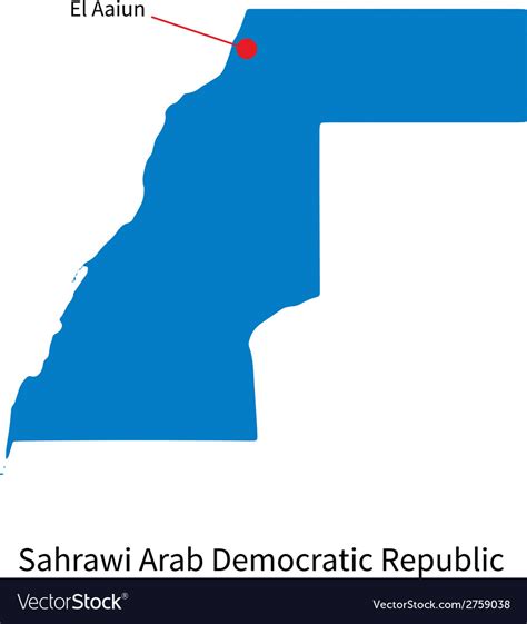 Detailed Map Of Sahrawi Arab Democratic Republic Vector Image