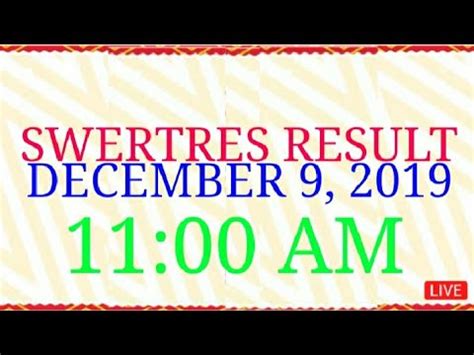 But you can always have faith in us and we bring you the ez2 lotto result today for all the draws held on a daily basis. Swertres result today 11am December 9 2019 - Official PCSO ...