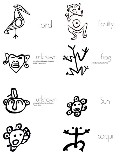 Taino Tattoo Tattoos Tribal Indian Puerto Symbols Designs Stencils