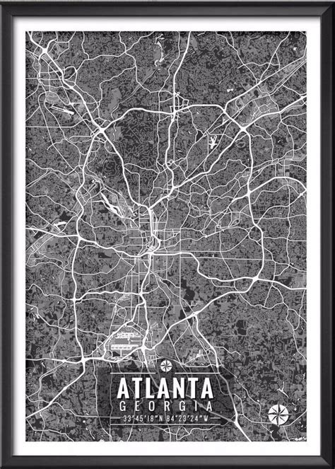 Atlanta Georgia Map With Coordinates Georgia Map Atlanta Georgia