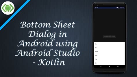 Bottom Sheet Dialog In Android Using Android Studio Kotlin Youtube