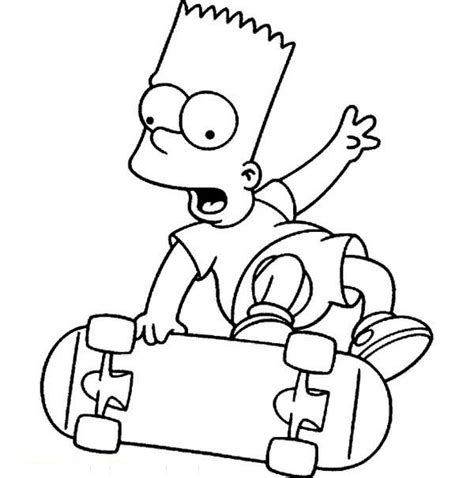 Maybe you would like to learn more about one of these? Desenho para colorir de Bart Simpson e manobra e skate