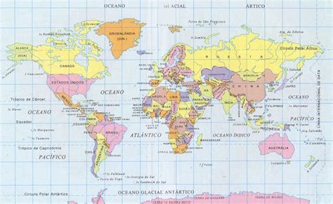 Mapa Múndi Para Imprimir Continentes E Países