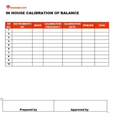 Calibration Report Template Excel