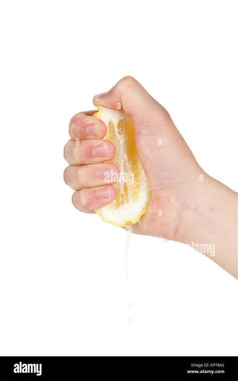 Hand Squeezing Lemon Stock Photo Alamy