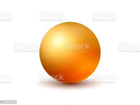 Golden Ball Isolated On White Background Vector Stock Illustration