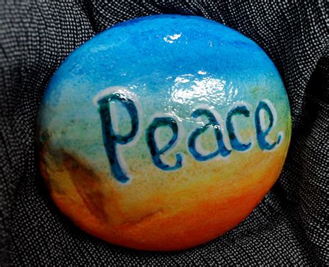 Hand Painted Rock Peace Message By Karensfinecrafts On Etsy