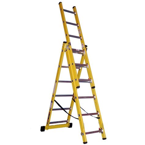 7 Rung Fibreglass Combination Ladder From Clow Ladders